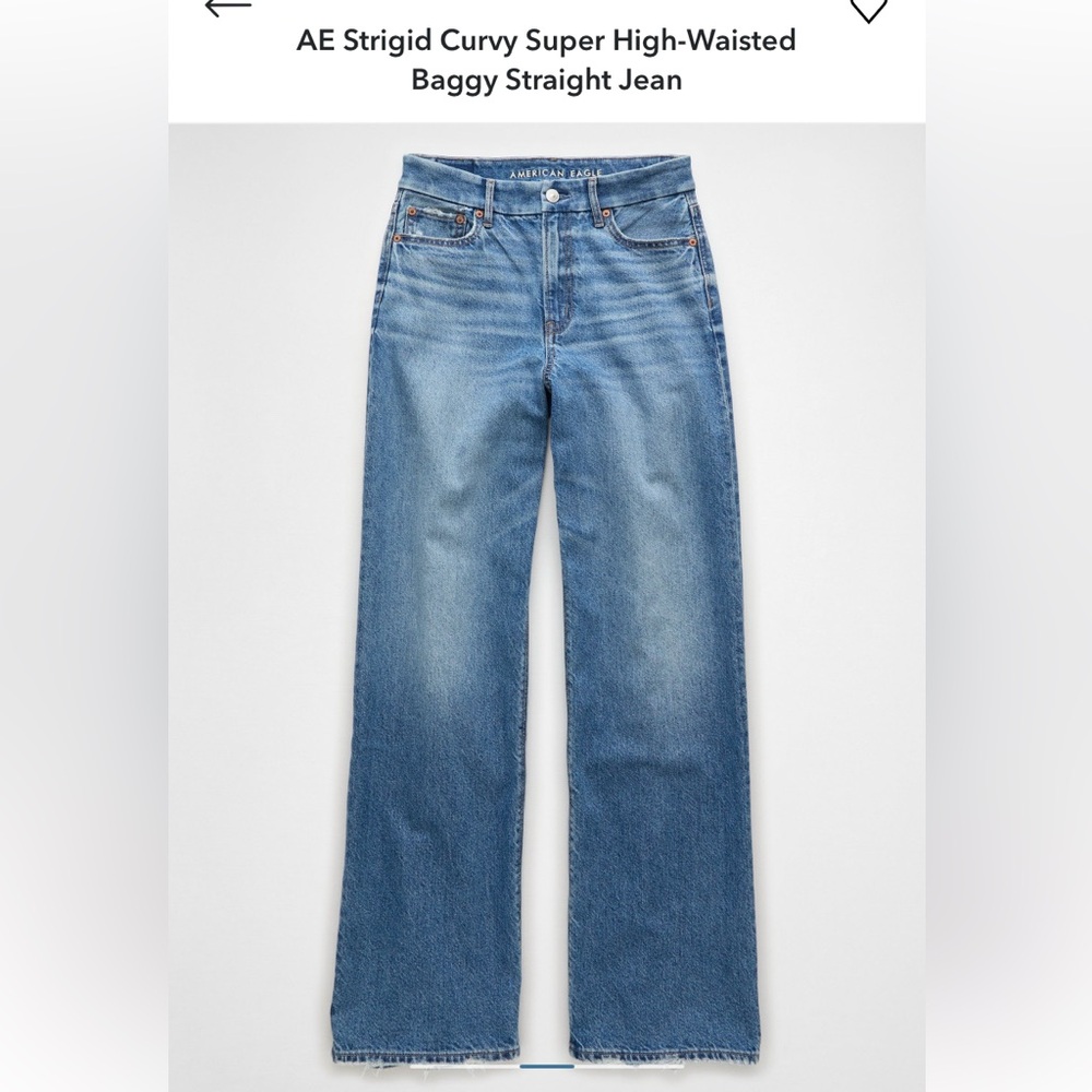 Women's AE Curvy Super High Rise Baggy Jeans-2 short